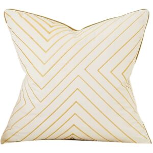 PESCE 18 x 18 Inch Gold Striped Geometric Lines Embroidery Velvet Cushion Case Luxury Modern Throw Pillow Cover Decorative Pillow for Couch Living Room