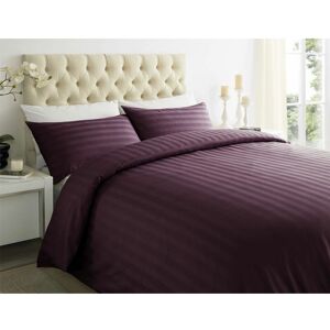 Asab - 250 Thread Sateen Stripe Super King Size Duvet Cover Set Plum