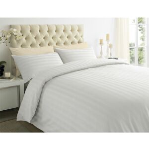 ASAB 250 Thread Sateen Stripe King Size Duvet Cover Set White