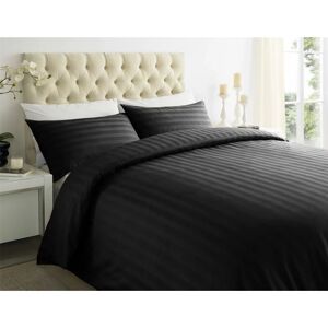 ASAB 250 Thread Sateen Stripe Single Size Duvet Cover Set single black