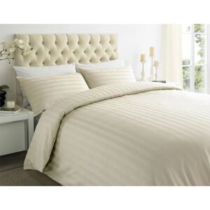 Asab - 250 Thread Sateen Stripe Super King Size Duvet Cover Set Ivory