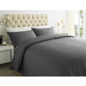 ASAB 250 Thread Sateen Stripe Single Size Duvet Cover Set SINGLE STEEL GREY