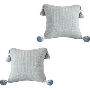 PESCE 2pcs Handmade tassel decorative pillow cover, cushion cover sofa sofa bed living room blue 4545cm
