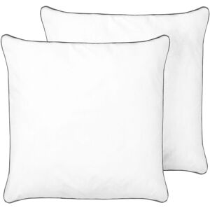 Beliani - 2x Bed Pillow Japara Cotton Microfiber Filling 80 x 80 cm High Profile White Pelister - White