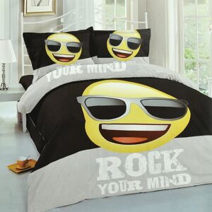 ASAB 2pc 3D Luxury Duvet Set - Emoji Black - King 230x220cm