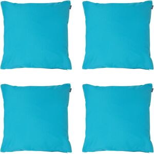 VEEVA 4 Pack Outdoor Cushion - 43cm x 43cm - Ready Fibre Filled, Water Resistant - Decorative Scatter Cushions for Garden Chair