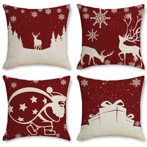 ROSE 4pcs 45x45cm bedroom home santa claus elk decorative pillow case