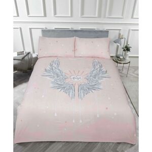 Rapport Home - Rapport Angel Wings Glitter Stars King Duvet Quilt Cover Bedding Set Blush Pink - Blush
