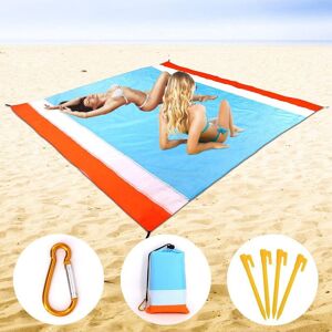 DENUOTOP Anti Sand Beach Blanket, Extra Large Beach Mat 210 x 200 cm, Beach Blanket Waterproof Picnic Mat for Beach, Picnic, Vacation - Soft Portable Quick