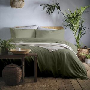 Appletree Cassia 180 Thread Count 100% Cotton Percale Duvet Cover Set, Khaki, Double