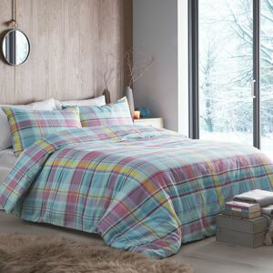 Appletree Hygge Applecross Check 100% Brushed Cotton Duvet Cover Set, Multi, Single