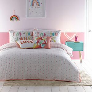 Appletree Kids - Tilly Spot Print 100% Cotton Duvet Cover Set, Coral, Single