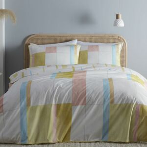 Appletree Style Mariko Abstract Print 100% Cotton Duvet Cover Set, Yellow, Super King