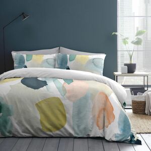 Appletree Style Solice Floral Watercolour Print 100% Cotton Duvet Cover Set, Multi, King