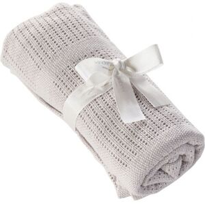 Kinder Valley - Baby Cellular Blanket Grey   Super Soft & Luxurious Baby Blanket - White