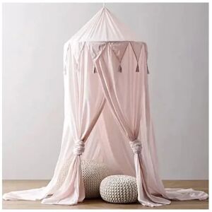 Xuigort - Bed Canopy for Kids Baby Bed, Round Dome Kids Indoor Outdoor Castle Play Tent Hanging House Decoration Reading Nook Cotton Canvas Coral Pink