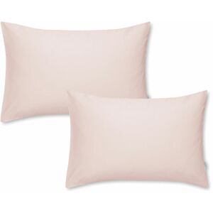100% Cotton Sateen 400 Thread Count Standard Pillow Cases, Blush, Pair - Bianca
