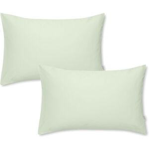 100% Cotton Sateen 400 Thread Count Standard Pillow Cases, Green, Pair - Bianca