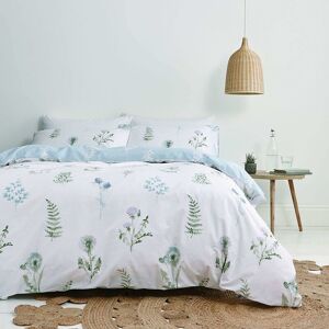 Bianca Meadow Flowers White Double Duvet Cover Set Reversible Bed Linen Bedding - White