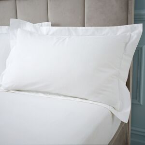 Plain Dye 100% Egyptian Cotton 180 Thread Count Oxford Pillow Case, White - Bianca