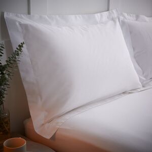 Tencel Plain Dye Cotton Rich Percale 200 Thread Count Oxford Pillow Case, White - Bianca