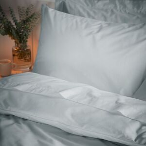 Tencel Plain Dye Cotton Rich Percale 200 Thread Count Standard Pillow Case, Silver, Pair - Bianca