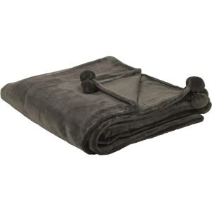 BELIANI Modern Blanket Grey Polyester Soft Accent Throw Bedspread 200 x 220 cm Terke - Grey