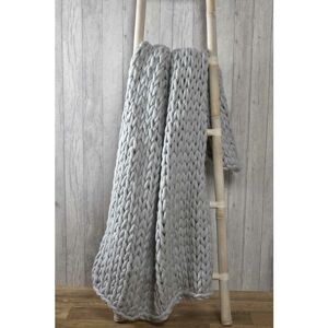 Rapport Home - Cable Knitted Grey Throw 120 x 150cm - Grey