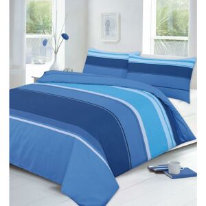 Kampala Hill - Carter Striped Duvet Cover Set Bedding with Pillowcases - Blue - King - Blue