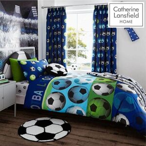 Catherine Lansfield Football Duvet Cover And Pillowcase Bedding Set - Single Blue - Blue