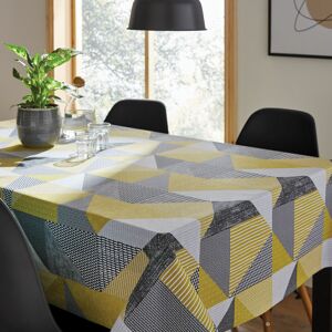 Catherine Lansfield Larsson Geo 100% Cotton Tablecloth, Ochre, 137 x 178 Cm