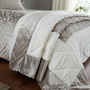 Catherine Lansfield - Lattice Cut Velvet Bedspread, Natural, 220 x 230 Cm