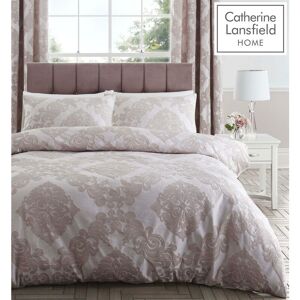 Catherine Lansfield - Rococo Luxury Jacquard Super King Duvet Set Blush - Blush