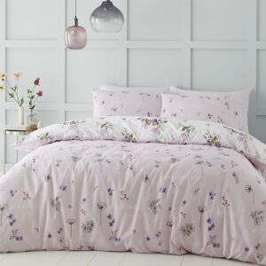 Catherine Lansfield - Songbird Double Duvet Cover Bedding Bet Set Pink Reversible - Pink