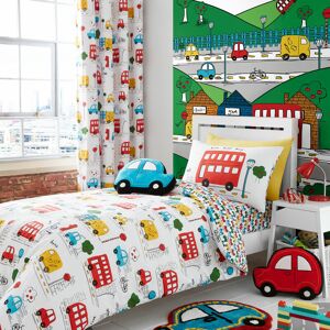 Catherine Lansfield - Transport Easy Care Duvet Cover Set, Bright, Junior