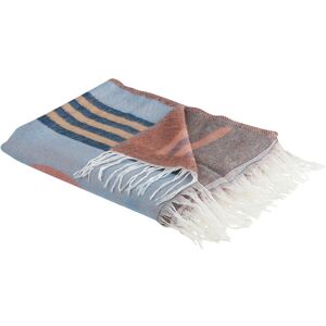 BELIANI Decorative Blanket Fringed Abstract Pattern 130 x 170 cm Beige Mulitcolour Resha - Multicolour