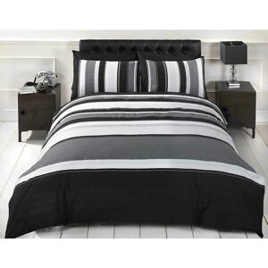 Rapport Home - Detroit Black - Duvet Cover Set - Double - Black