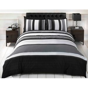 Rapport Home - Detroit Black - Duvet Cover Set - King Size - Black