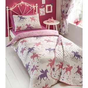 PORTFOLIO HOME Divine Unicorns Double Duvet Cover Set Children Girls Bedroom Bedding Quilt - Multicoloured