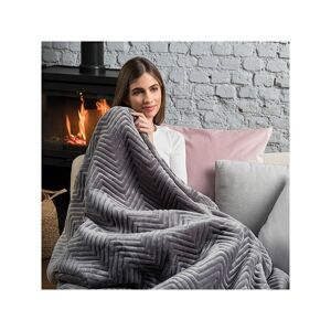 Dreamland Hurry Home Quilted Herringbone Warming Throw Grey