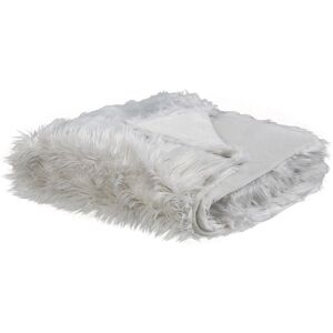 Beliani - Modern Bedding Throw Polyester Fabric Shaggy Fuzzy Bedroom Light Grey Delice - Grey