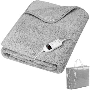 monzana Fleece Heating Blanket 180x130cm (71x51 IN) Teddy Fleece 120W Grey