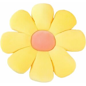 PESCE Flower-Shaped Throw Pillow Cushion Floor Cushion Cushion Office Sedentary Tatami Car Butt Cushion-80 cm Yellow