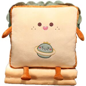 PESCE Fun toast travel pillow Hand warmer nap pillow Cute plush bread toy soft washable seat Planet Dinosaur 100170