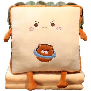 PESCE Fun toast travel pillow Hand warmer nap pillow Cute plush bread toy soft washable seat Planet Lion 100170