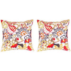 Gardenista - Outdoor Scatter Cushions, Ready Filled Printed Pillows 45x45cm, Soft Cotton Square Pillows for Garden Decoration - Abstract Floral (2pk)