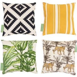 Gardenista - Small Scatter Cushions, Water Resistant Throw Printed Pillows 20x20cm, Soft Cotton Square Pillows for Garden Play - Jungle Collection