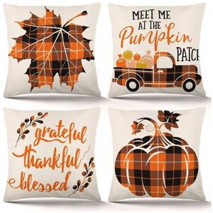 LUNE Home Living Room Sofa Decorative Pumpkin Maple Leaf Linen Pillow Case (Style a)