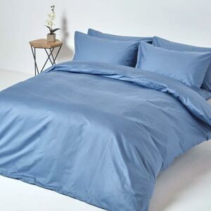 HOMESCAPES Air Force Blue Egyptian Cotton Duvet Cover Set 1000 Thread Count, Super King - Air Force Blue - Air Force Blue