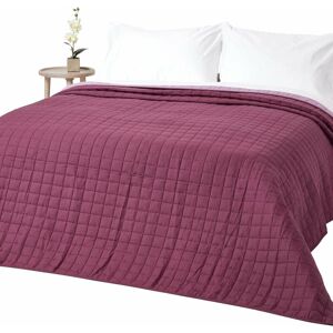 Homescapes - Cotton Quilted Reversible Bedspread Lavender Purple, 230 x 250 cm - Purple